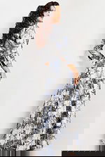 long sleeves print gown 26202