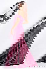 off the shoulder mermaid burgundy evening dress 26231