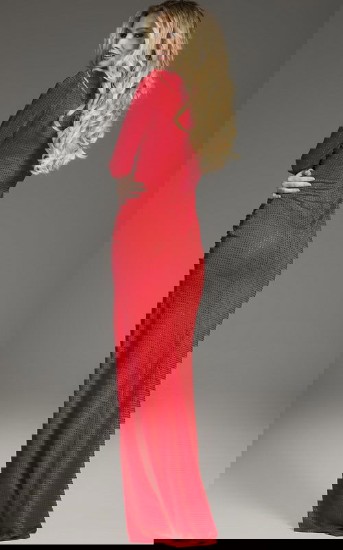 Back view of Jovani 26244 red gown