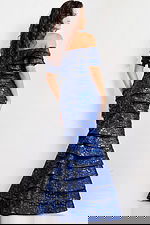 stapless off the shoulder pleated dress 26255