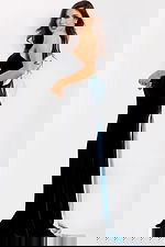 velvet gown with a fitted silhouette, sweetheart neckline, and a dramatic oversized satin bow 26327