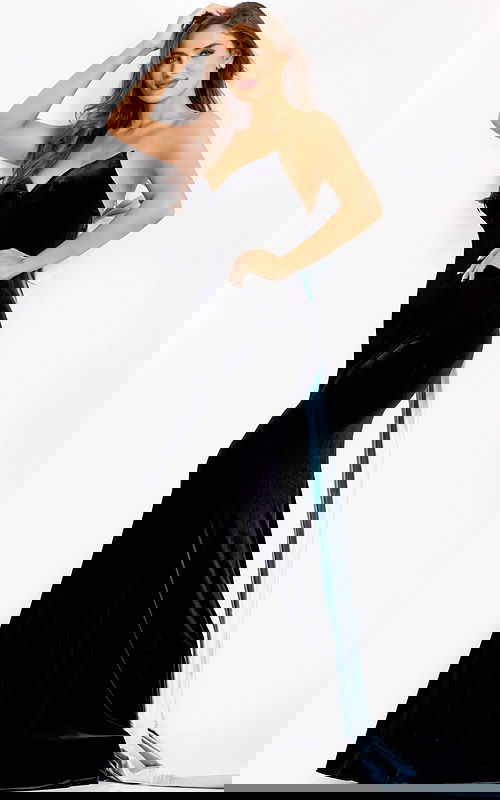 v neck mermad velvet dress wit blue drape in the back 26327