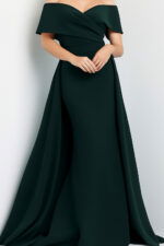 emerald off the shoulder dress 07443