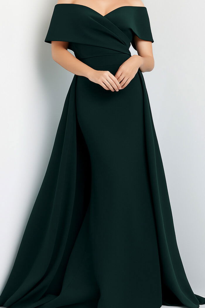 emerald off the shoulder dress 07443
