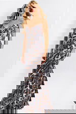 Sequin Animal Print Strapless Mermaid Gown 49125 - Image 6