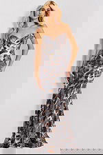 Sequin Animal Print Strapless Mermaid Gown 49125 - Image 5