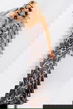 Sequin Animal Print Strapless Mermaid Gown 49125 - Image 3