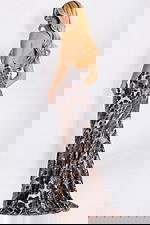 Sequin Animal Print Strapless Mermaid Gown 49125 - Image 2