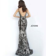 Model wearing Jovani 3263 Sequin Sheath Long Dress
