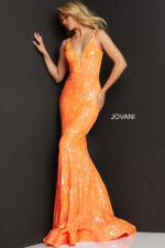 Model wearing Jovani 3263 Sequin Sheath Long Dress