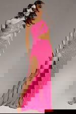 One Shoulder Embellished Cut Out Dress 34011 - Image 5