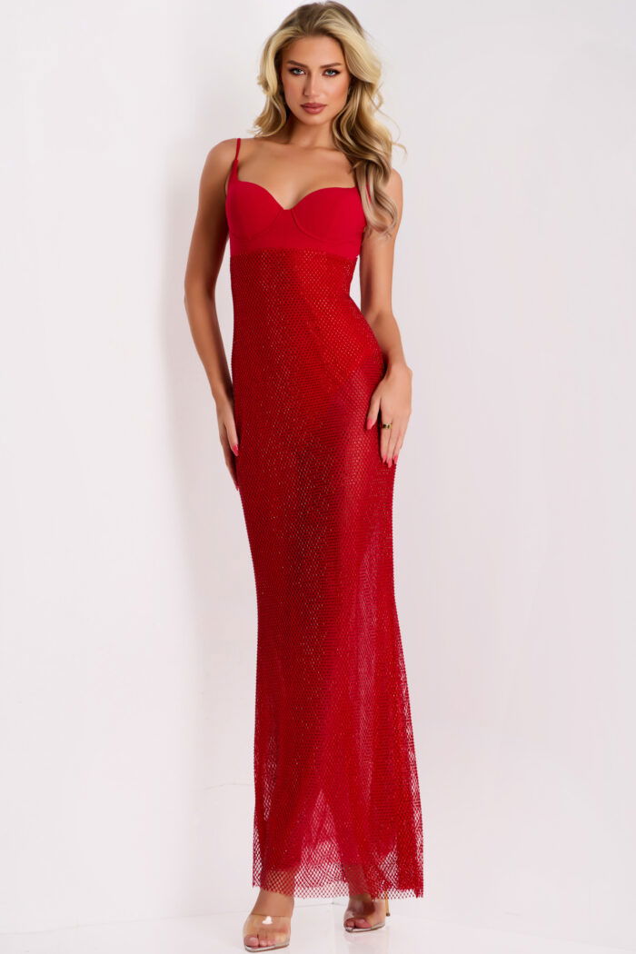 empire waist red dress 36373