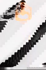 high slit black dress 3668