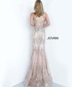 Model wearing Jovani 3675 Mermaid Corset Bodice Dress