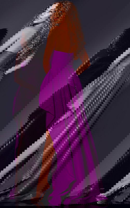 strapless purple dress 36854