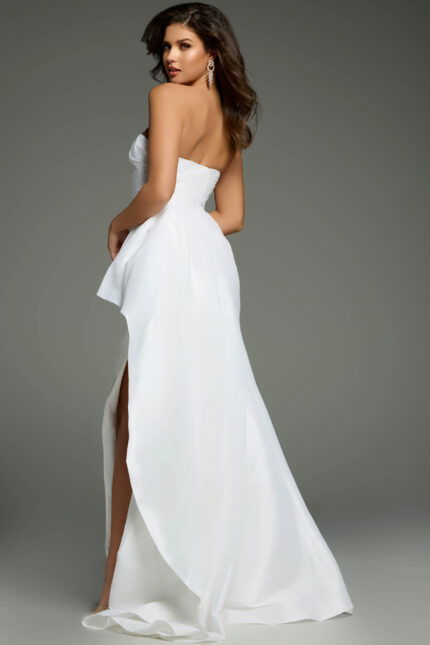 white high slit dress 36854