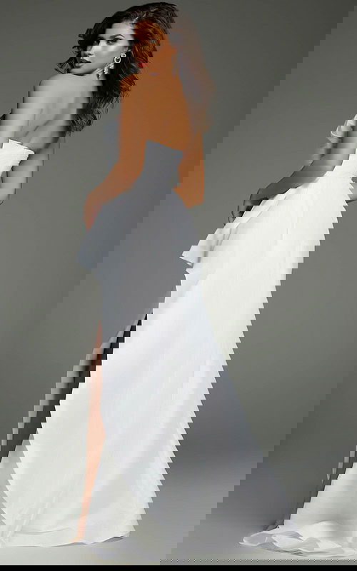 white high slit dress 36854