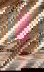 pink halter neckline fitted dress 36893