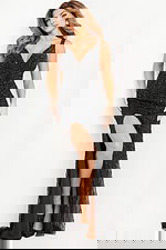 Beaded Black Gown With Open Back