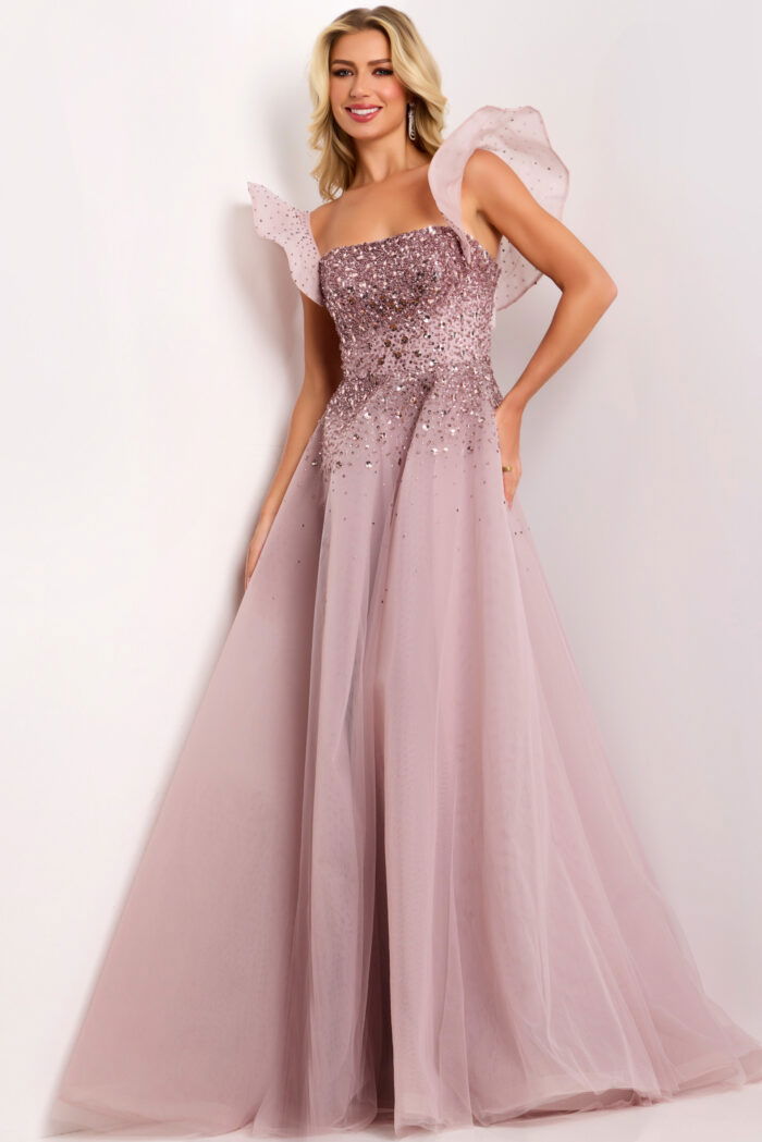 beaed evening dress