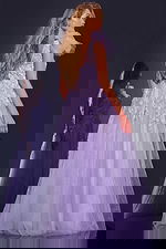 lilac one shoulder ball gown 37427