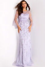 lilac sheer evening dress 37465