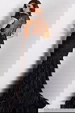 Beaded Feather Mermaid Gown with Sheer Illusion Bodice 37542 - Image 2