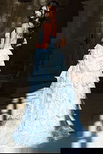 blue layered ball gown 37630