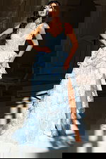 blue layered dress 37630