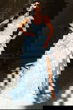 blue layered dress 37630