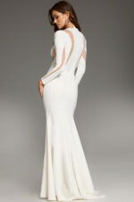 long sleeves white dress 37671
