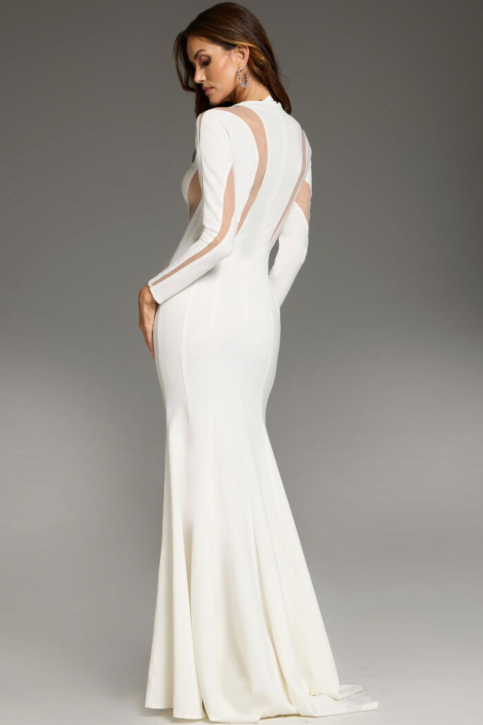 long sleeves white dress 37671