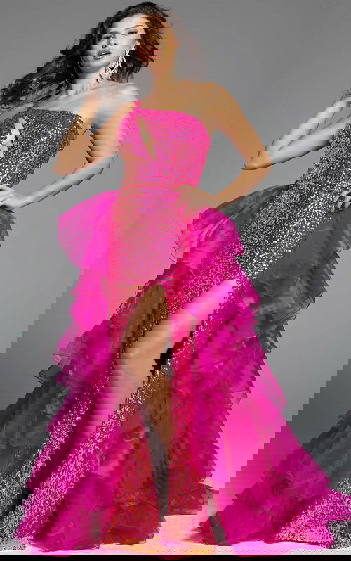 one shoulder embellished dress 37689