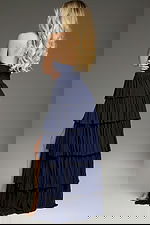 strapless layered navy dress 38101