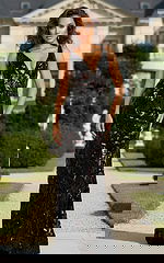 black v neckline mermaid dress 38349