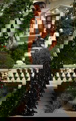 backless sheer prom dress