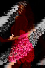 starpless pink dress with 3 d flowers 38362