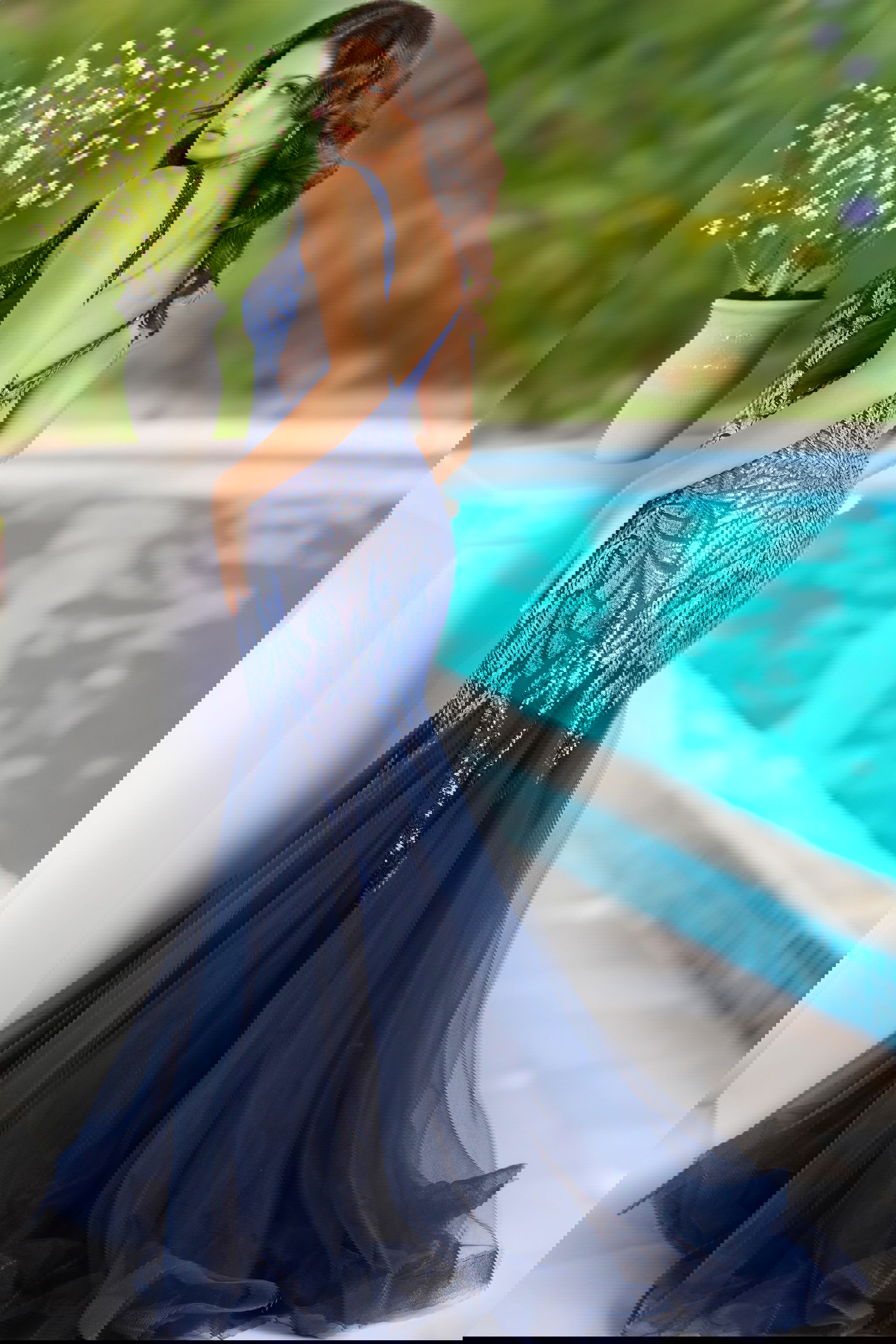 Navy Embellished Mermaid Dress 38373 | Jovani