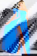 blue taffeta dress 38466