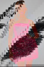 Model wearing Black Strapless Velvet Short Dress 38495