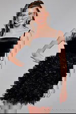 black short velvet dress 38495