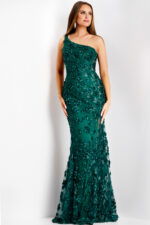 One-Shoulder 3D Floral Embellished 38684