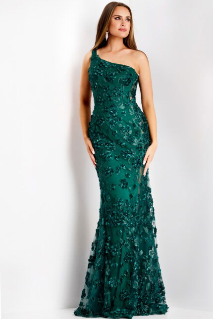 One-Shoulder 3D Floral Embellished 38684