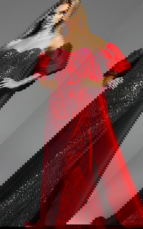 red sweetheart neckline dress 38746