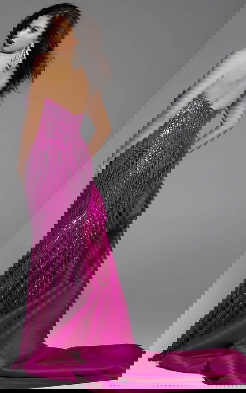 fuchsia embellished dress 38746