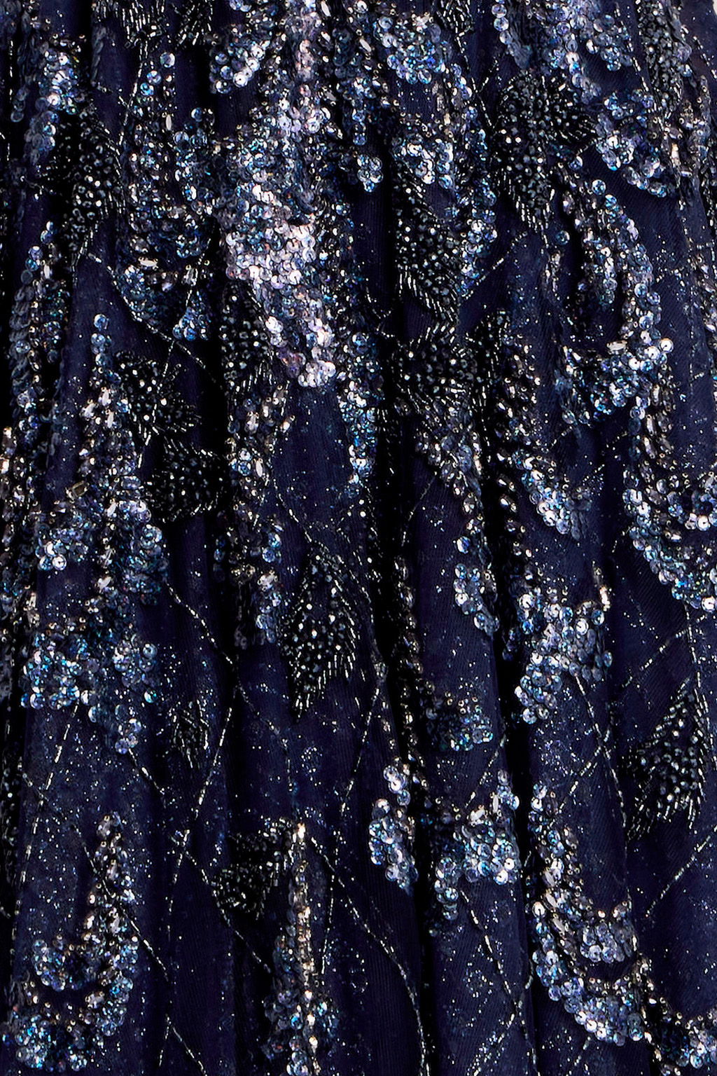 Elegant Navy V-Neck Gown With Sequins 38756 | Jovani