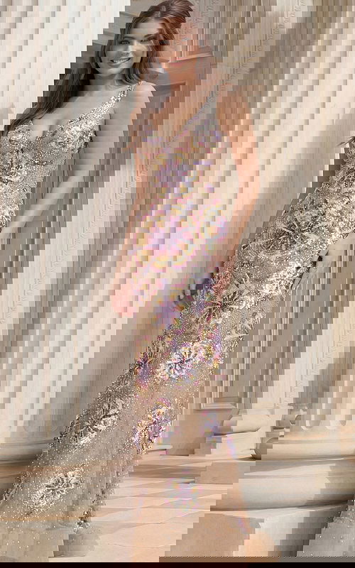 beaded sheer nude dress 38776