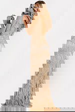 fringe v back long dress 38847