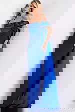 off the shoulder royal blue dress 3886