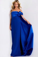 satin blue dress 3886